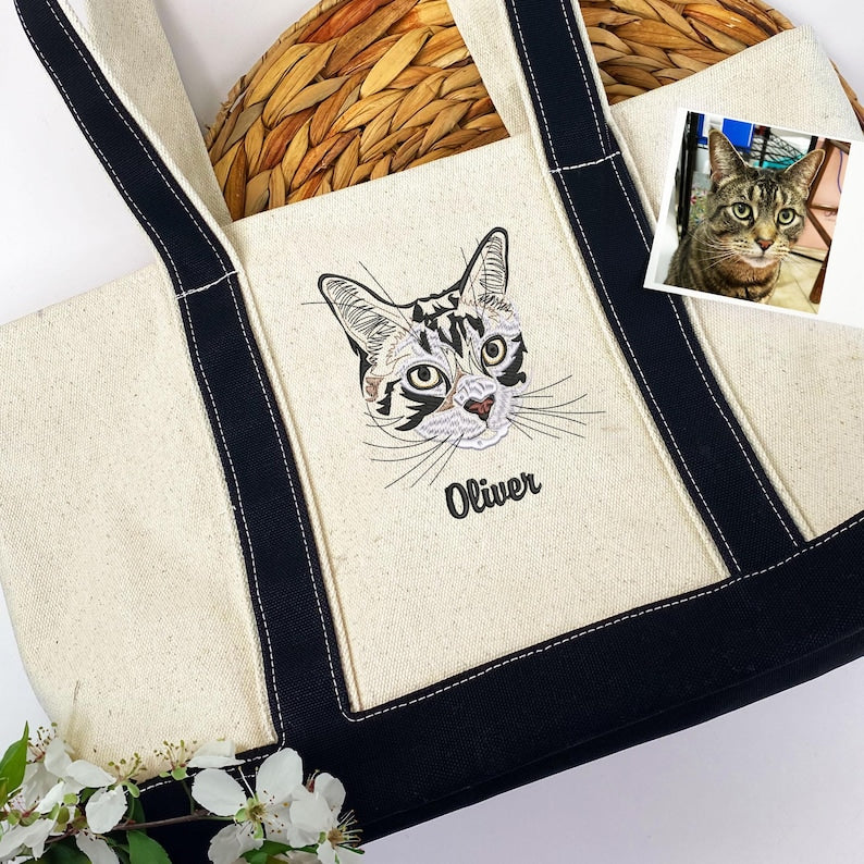 🐾 Tote Bag con bordado hiper-realista 🧵