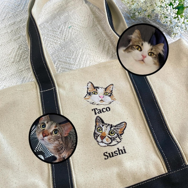 🐾 Tote Bag con bordado hiper-realista 🧵