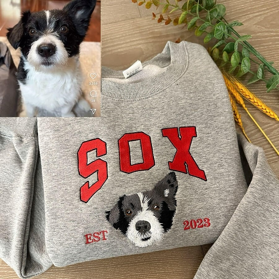 🐾 College con bordado hiper-realista 🧵
