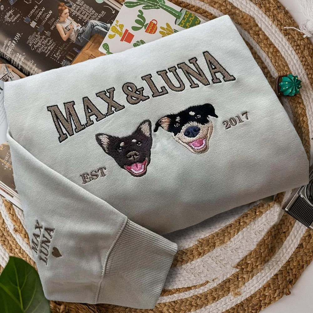 🐾 College con bordado hiper-realista 🧵